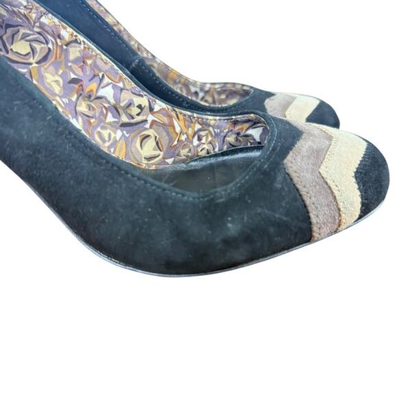Missoni for Target Black Suede Round Toe Block High Heels Pumps Shoes sz 8.5 - Picture 13 of 16